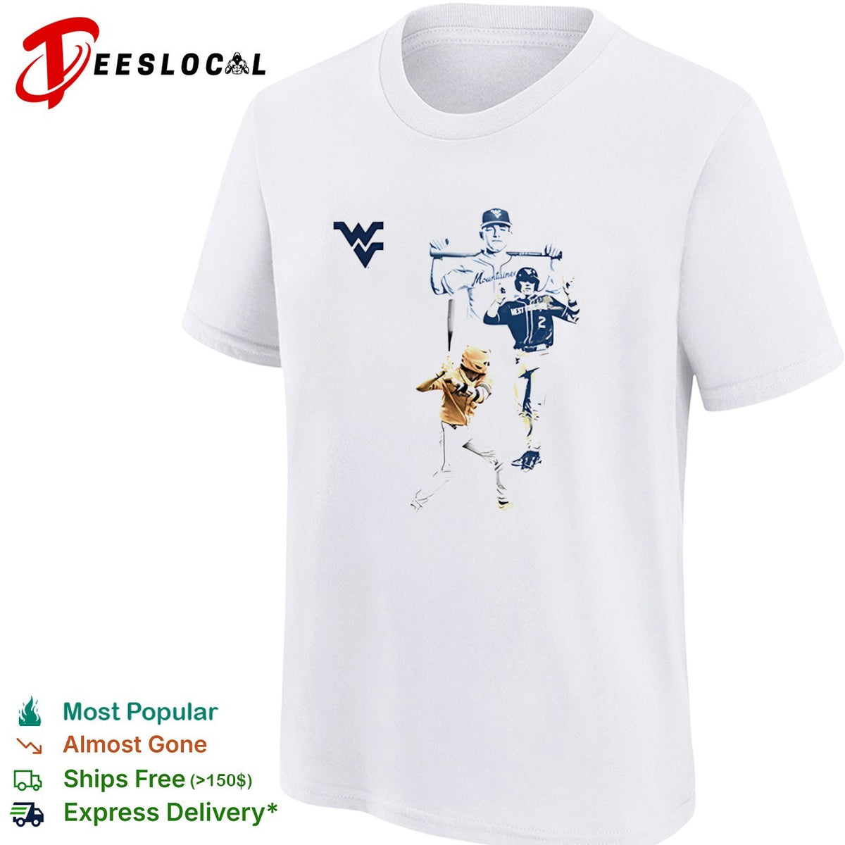 West Virginia Mountaineers Baseball Players and Mountaineer shirt