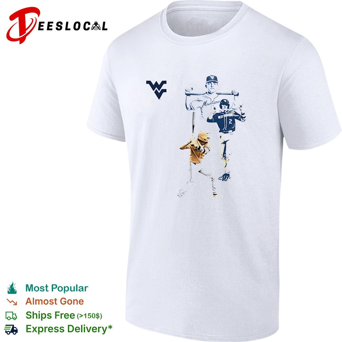 West Virginia Mountaineers Baseball Players and Mountaineer shirt