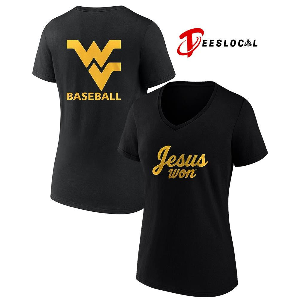 West Virginia Mountaineers Jesus won logo shirt