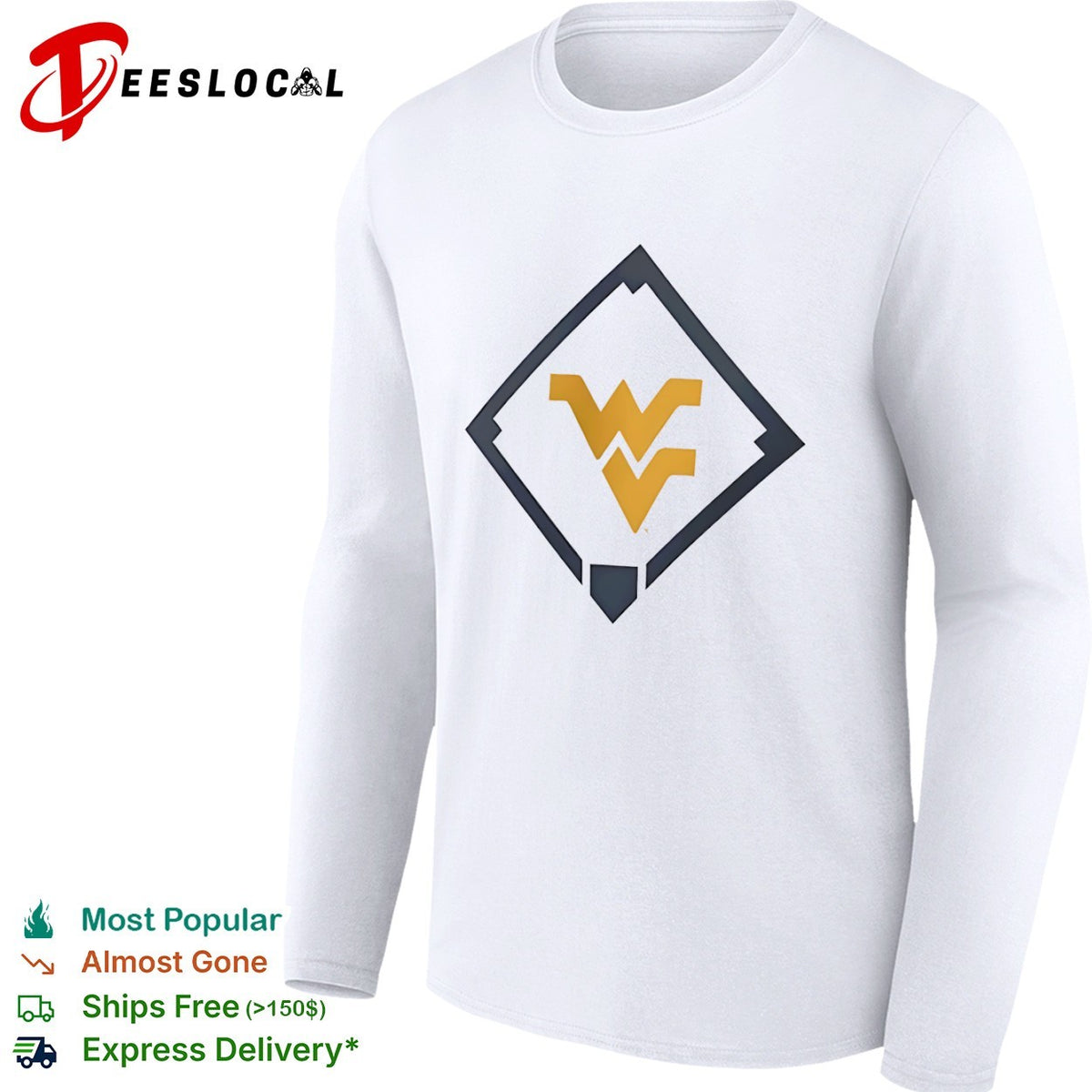 West Virginia Mountaineers WV Logo Baseball Diamond shirt