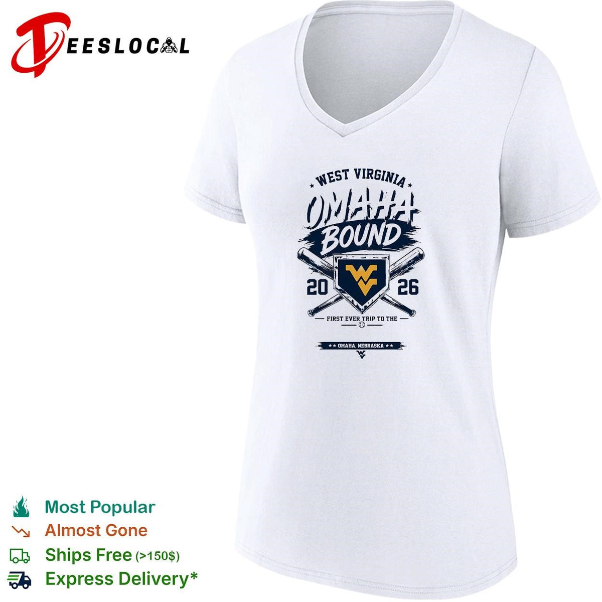 West Virginia Omaha bound 2026 first trip college world series crossed bats shirt