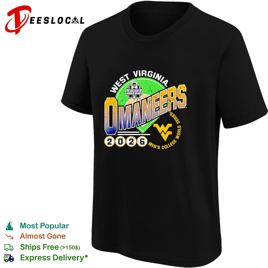 West Virginia Omaneers 2026 Men’s College World Series baseball distressed logo art shirt