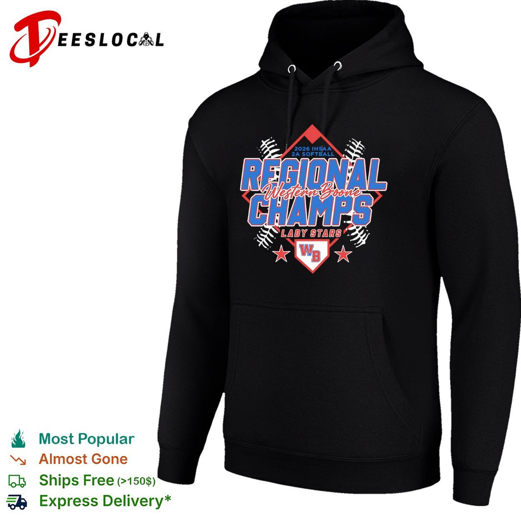 Western Boone Lady Stars 2026 IHSAA 2A Softball Regional Champs shirt