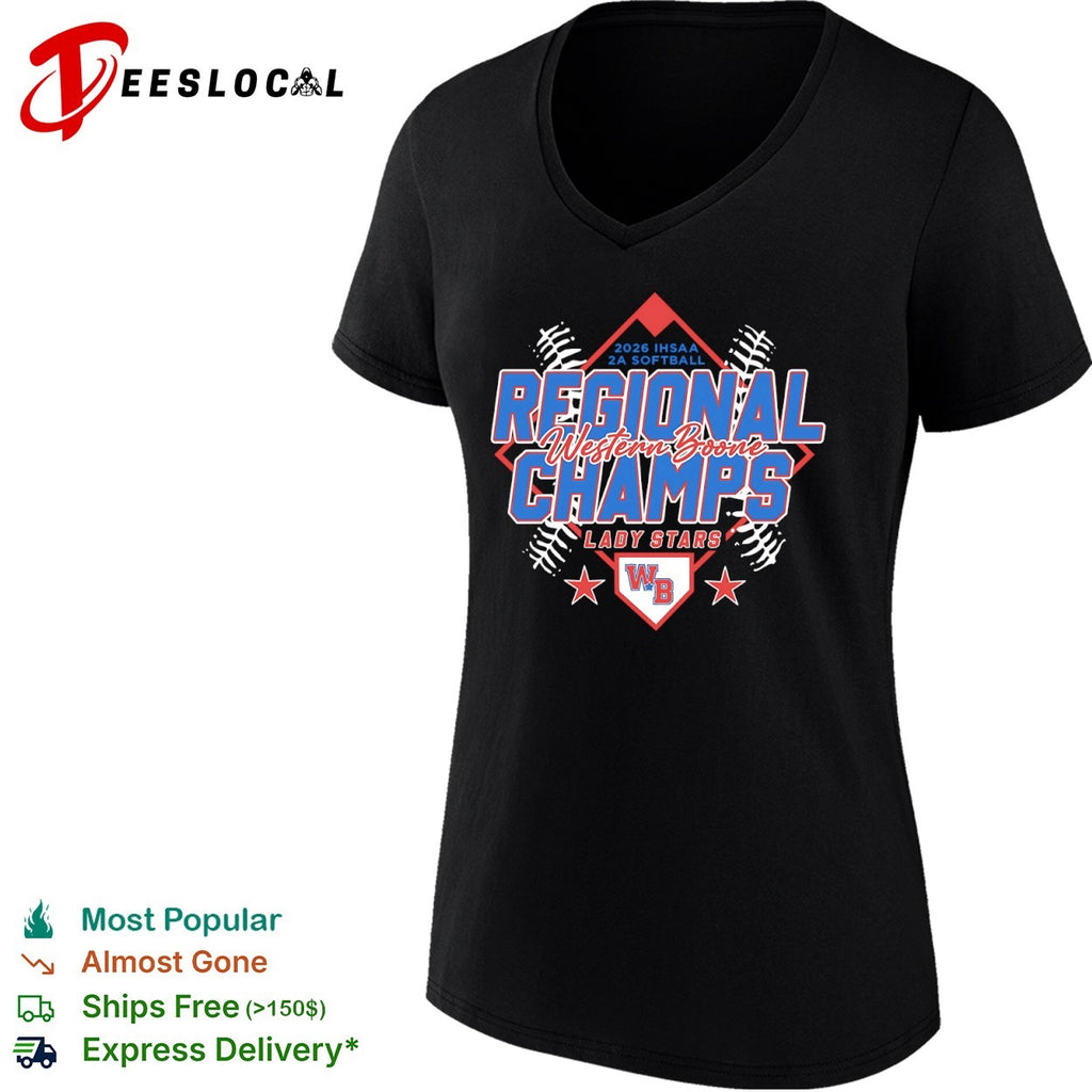 Western Boone Lady Stars 2026 IHSAA 2A Softball Regional Champs shirt