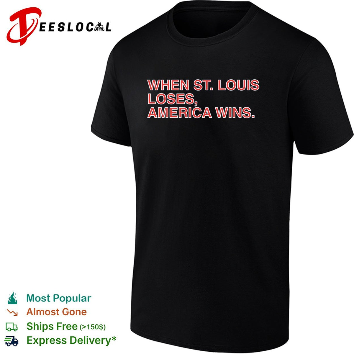 When St Louis loses America wins typography shirt