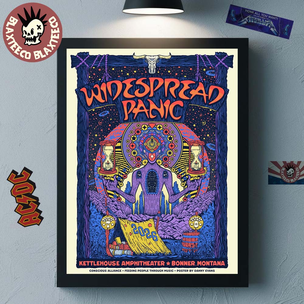 Widespread Panic Bonner Montana 2026 Venue Poster At Kettlehouse Amphitheater On July 7 And 8 2026 Home Decor Poster Canvas