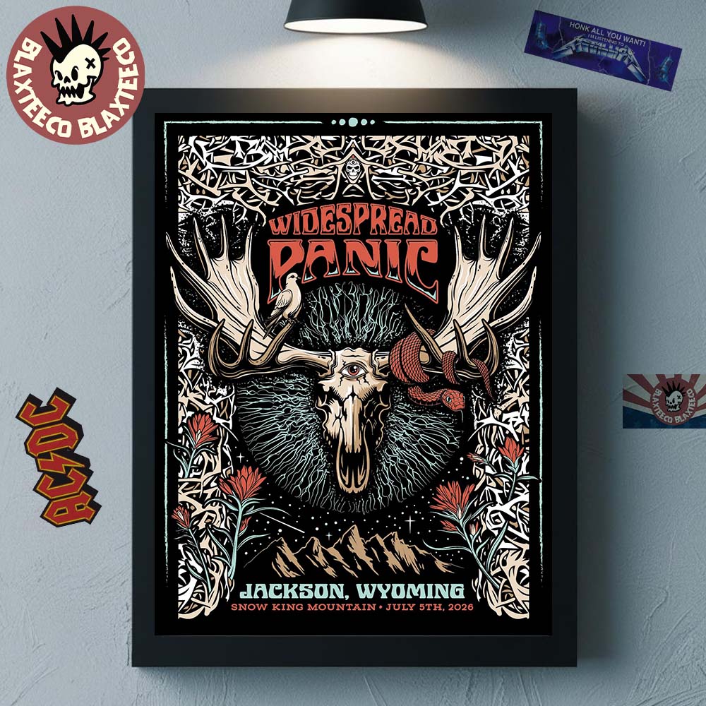 Widespread Panic Jackson Wyoming 2026 Gig Poster At Snow King Mountain On July 5 2026 Home Decor Poster Canvas
