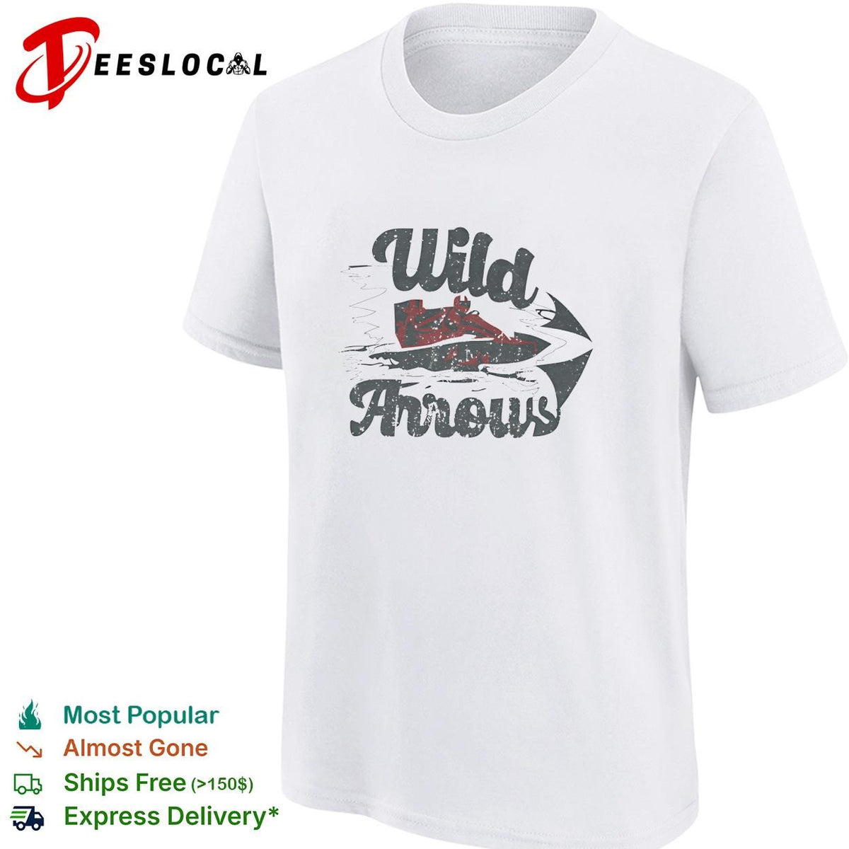 Wild Arrows speedboat racing vintage retro art shirt