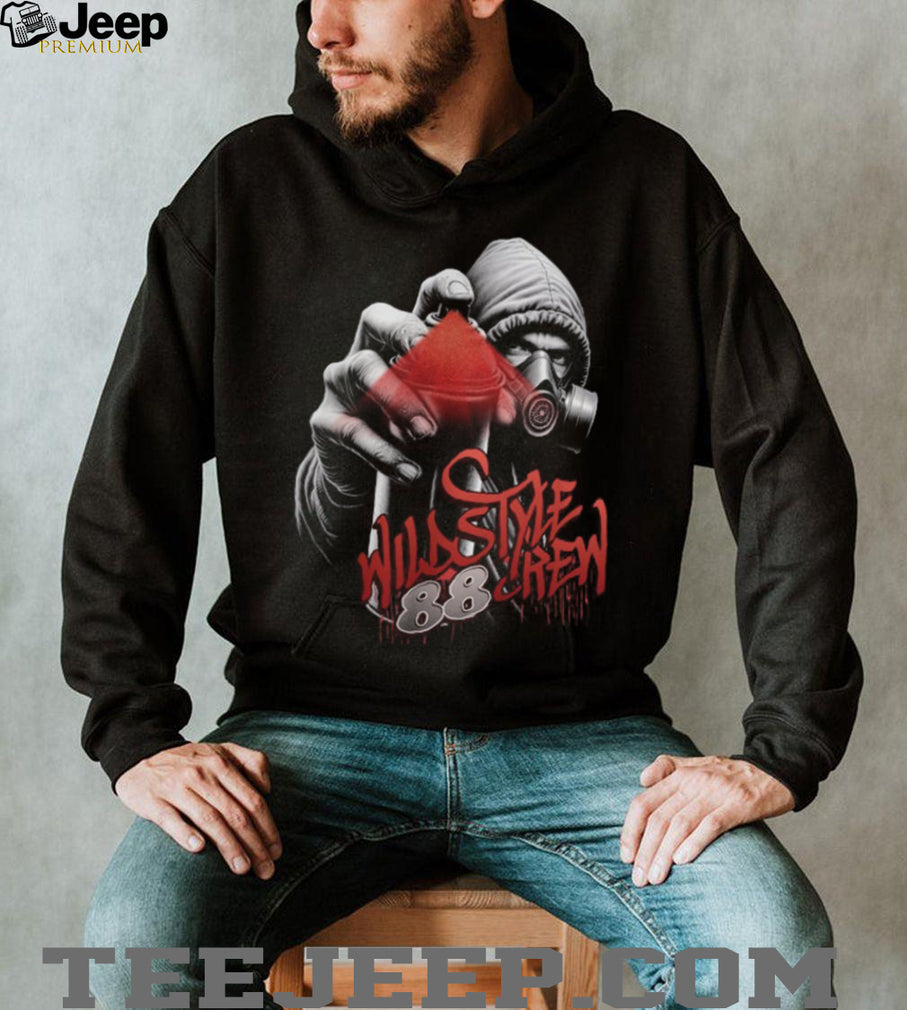 Wild Style Crew 88 Graffiti Artist Mask and Spray Can Streetwear Tee