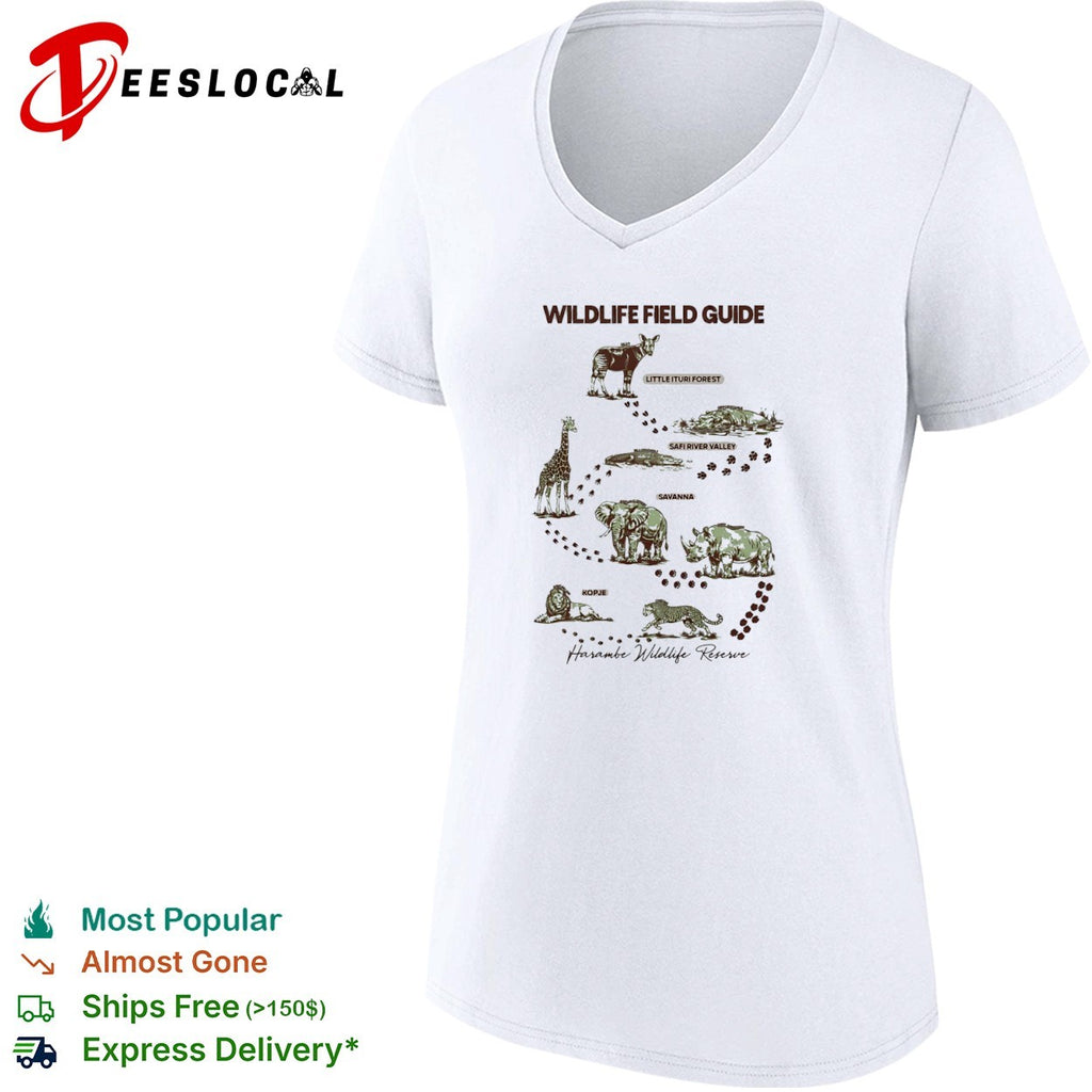 Wildlife Field Guide Harambe Wildlife Reserve Okapi Hippo Crocodile Elephant shirt