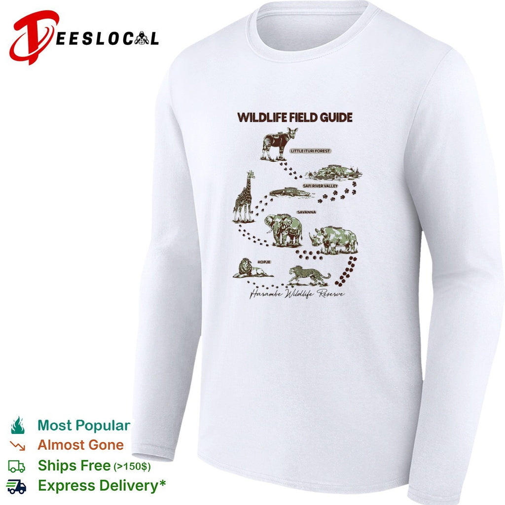 Wildlife Field Guide Harambe Wildlife Reserve Okapi Hippo Crocodile Elephant shirt