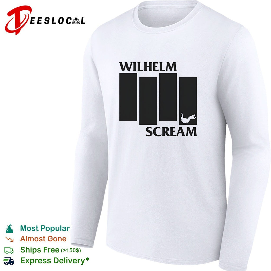 Wilhelm Scream Black Flag Logo Parody Reference Film shirt