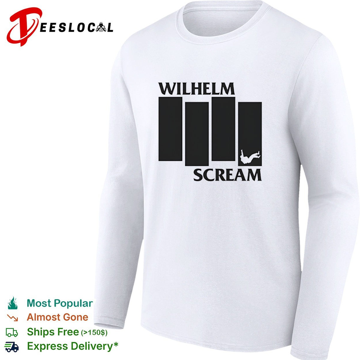 Wilhelm Scream Black Flag Logo Parody Reference Film shirt