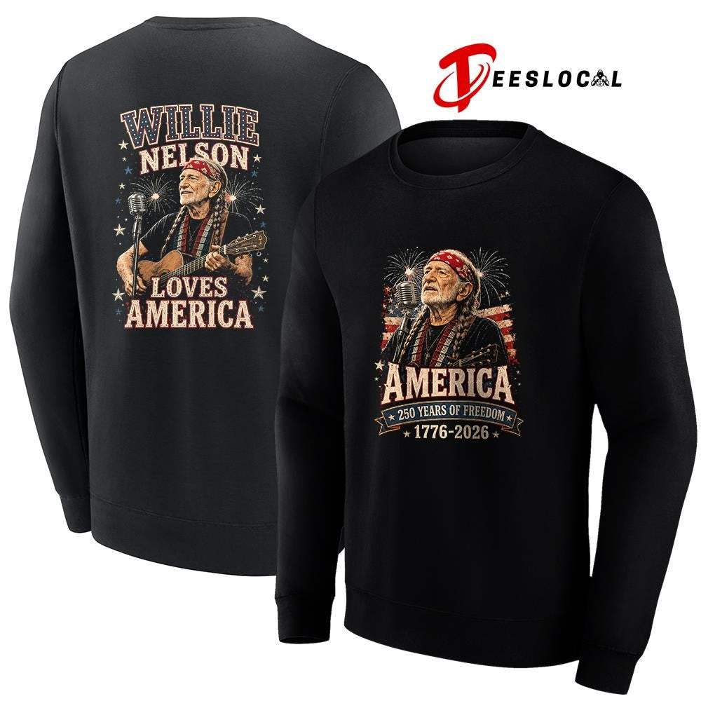 Willie Nelson America 250 years of freedom loves America shirt