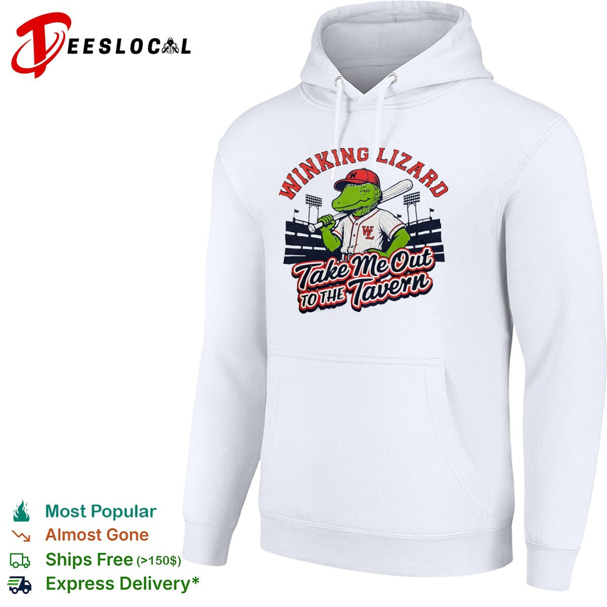 Winking Lizard take me out to the tavern baseball lizard shirt