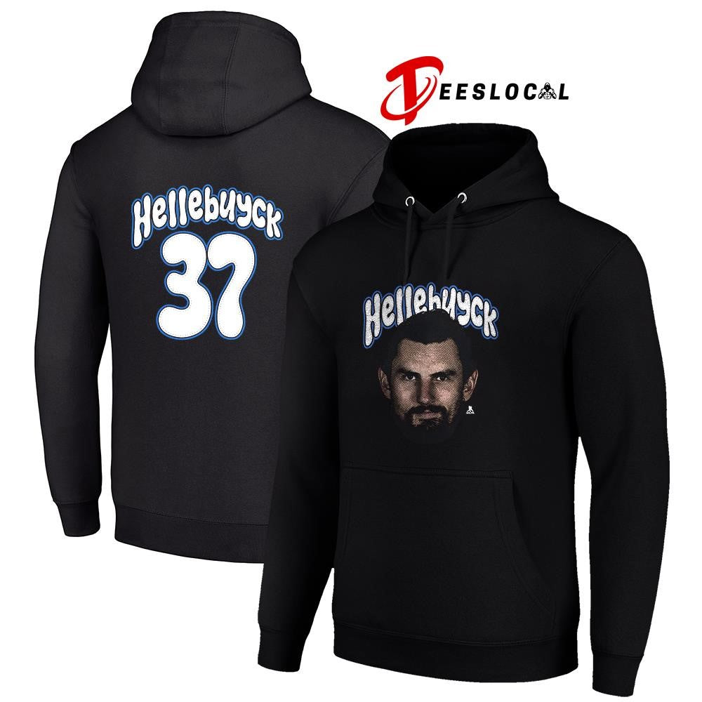 Winnipeg Jets Connor Hellebuyck portrait name and number shirt