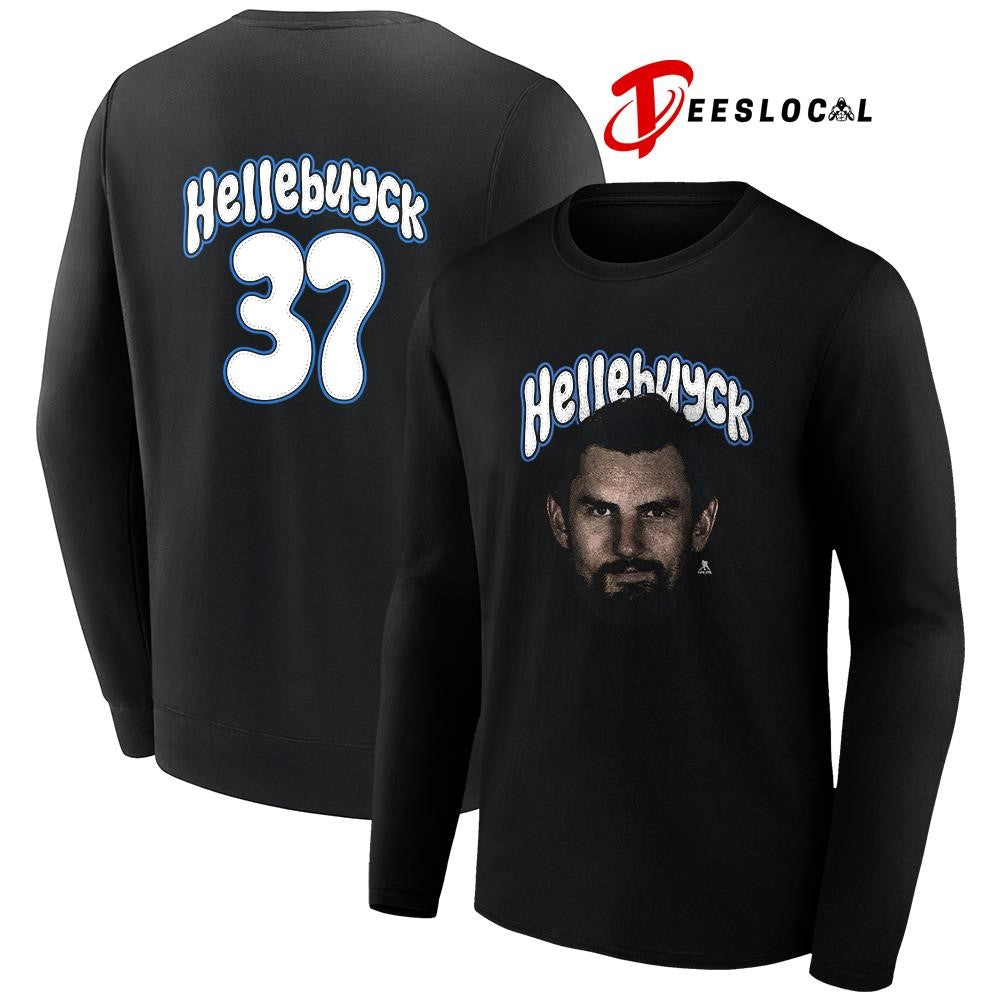 Winnipeg Jets Connor Hellebuyck portrait name and number shirt