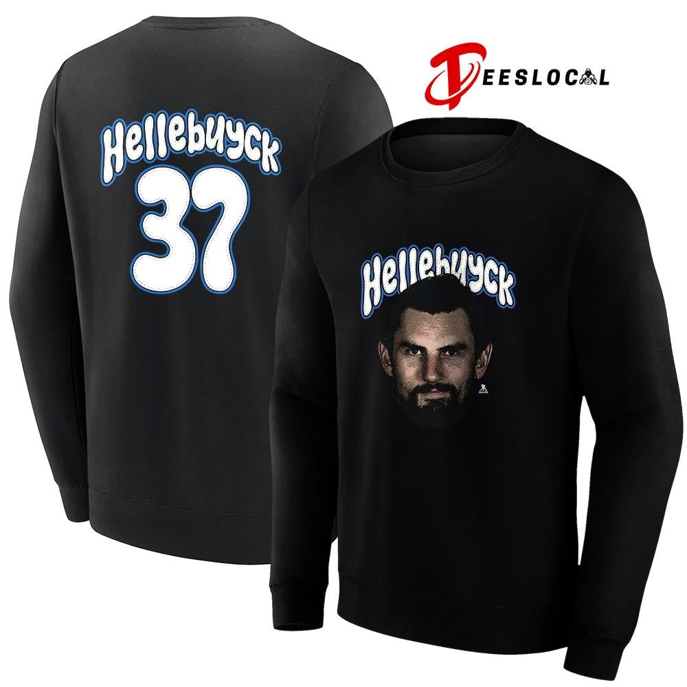 Winnipeg Jets Connor Hellebuyck portrait name and number shirt
