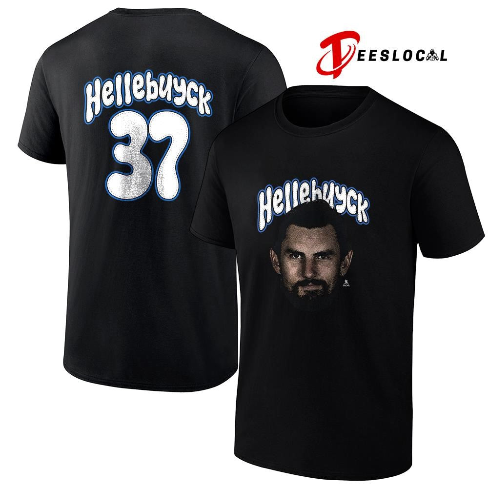 Winnipeg Jets Connor Hellebuyck portrait name and number shirt