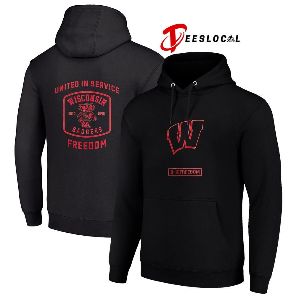 Wisconsin Badgers x Charlie Kirk United in service freedom graphic shirt