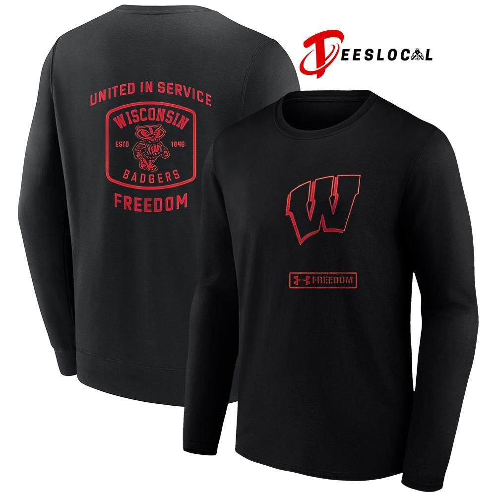 Wisconsin Badgers x Charlie Kirk United in service freedom graphic shirt