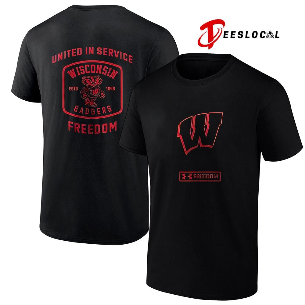 Wisconsin Badgers x Charlie Kirk United in service freedom graphic shirt