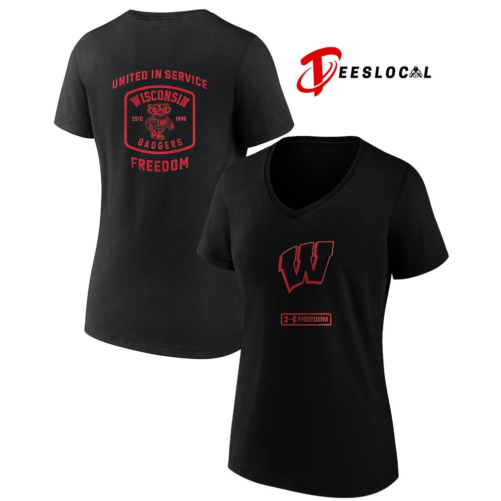Wisconsin Badgers x Charlie Kirk United in service freedom graphic shirt