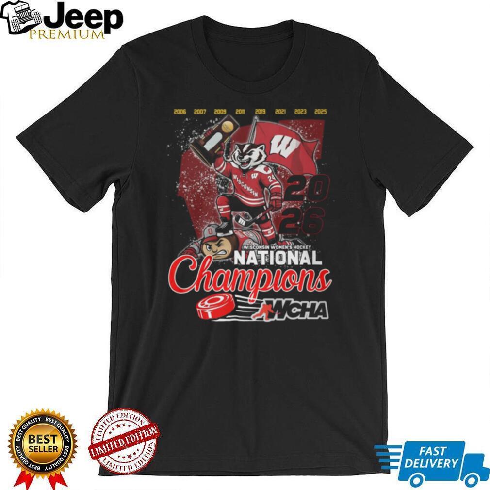 Wisconsin Women’s Hockey 2026 National Champions WCHA Trophy T Shirt