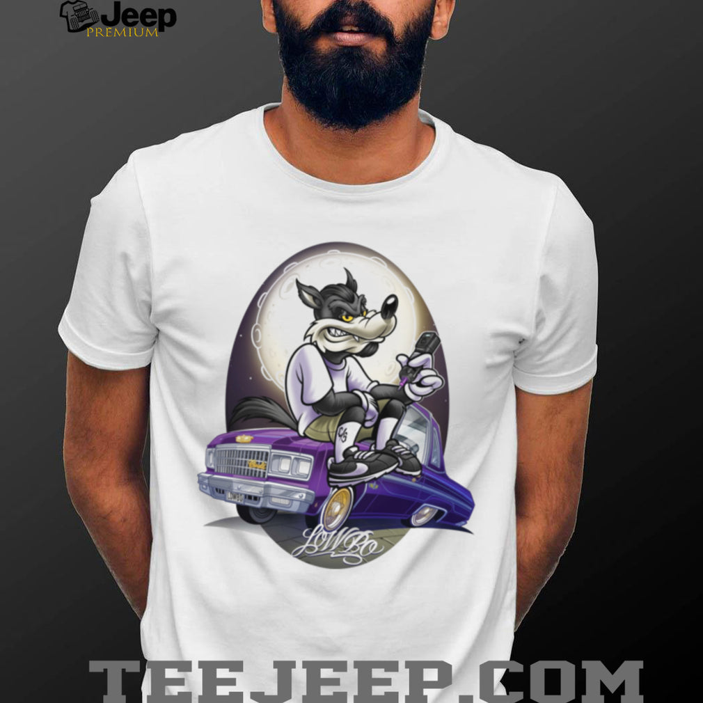 Wolf Lowrider Car Chicano Style Tattoo Art Graphic T Shirt
