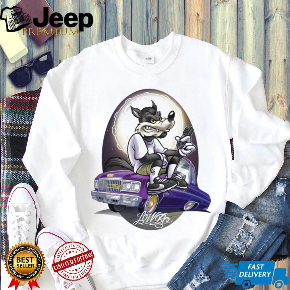 Wolf Lowrider Car Chicano Style Tattoo Art Graphic T Shirt