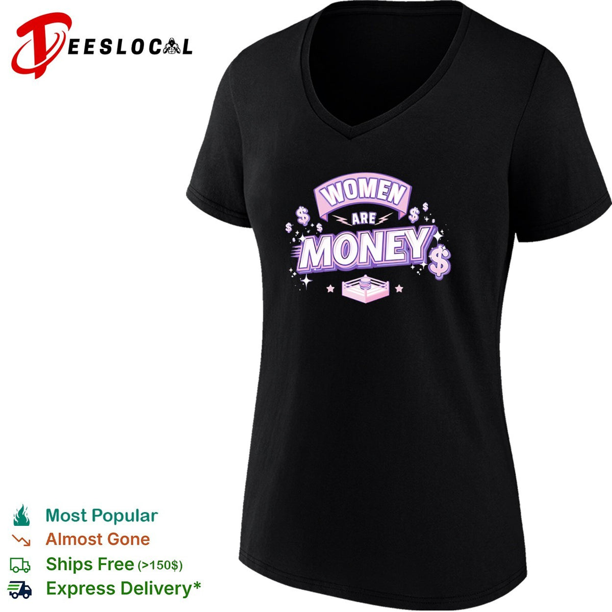 Women are money boxing ring cash shirt