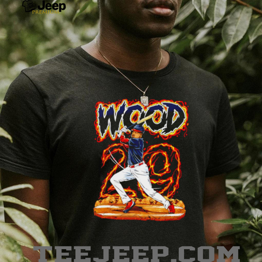 Wood 29 Baseball Batter Flame T Shirt