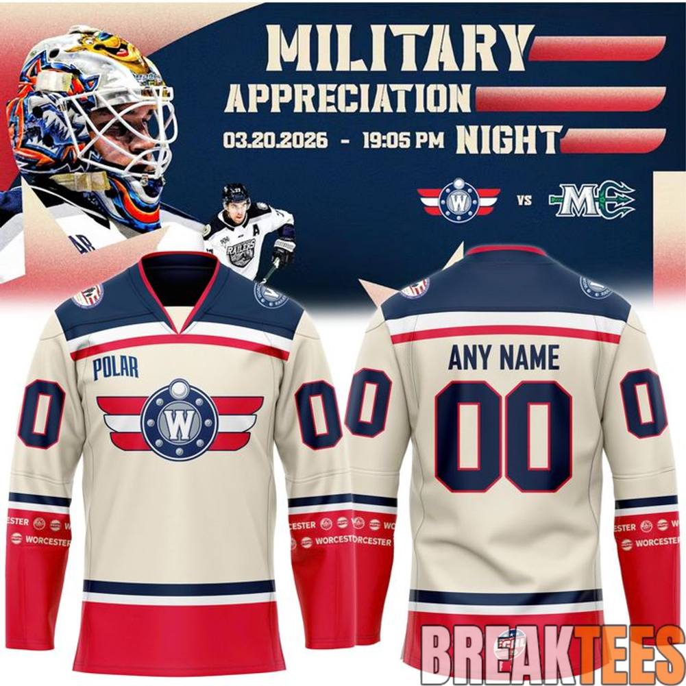 Worcester Railers 2026 Military Appreciation Night Hockey Jersey