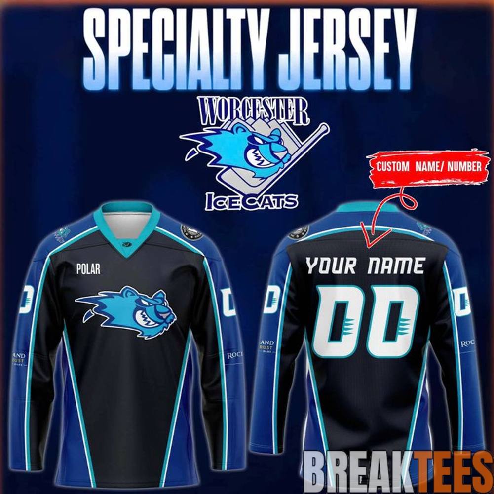 Worcester Railers IceCats Special New Hockey Jersey