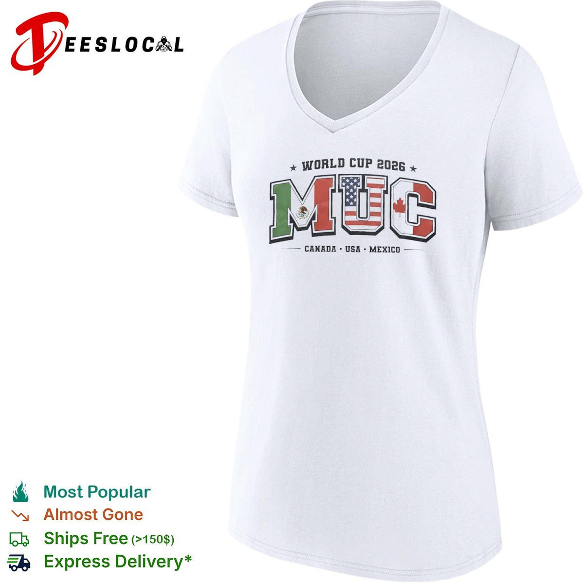 World Cup 2026 MUC Canada USA Mexico North American Soccer Tournament shirt