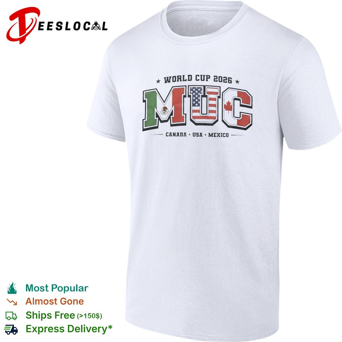 World Cup 2026 MUC Canada USA Mexico North American Soccer Tournament shirt