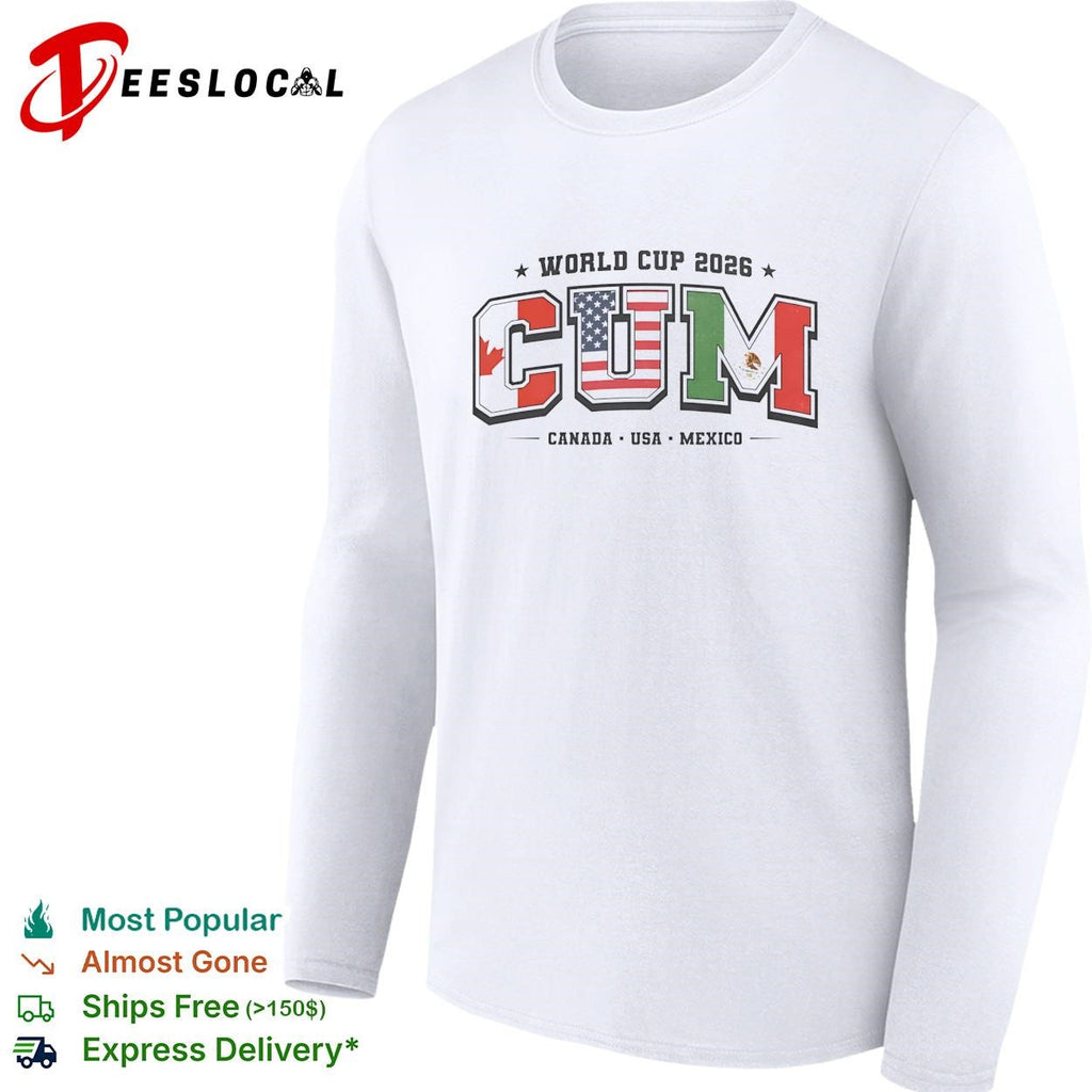 World Cup 2026 host nations bold flag letters shirt