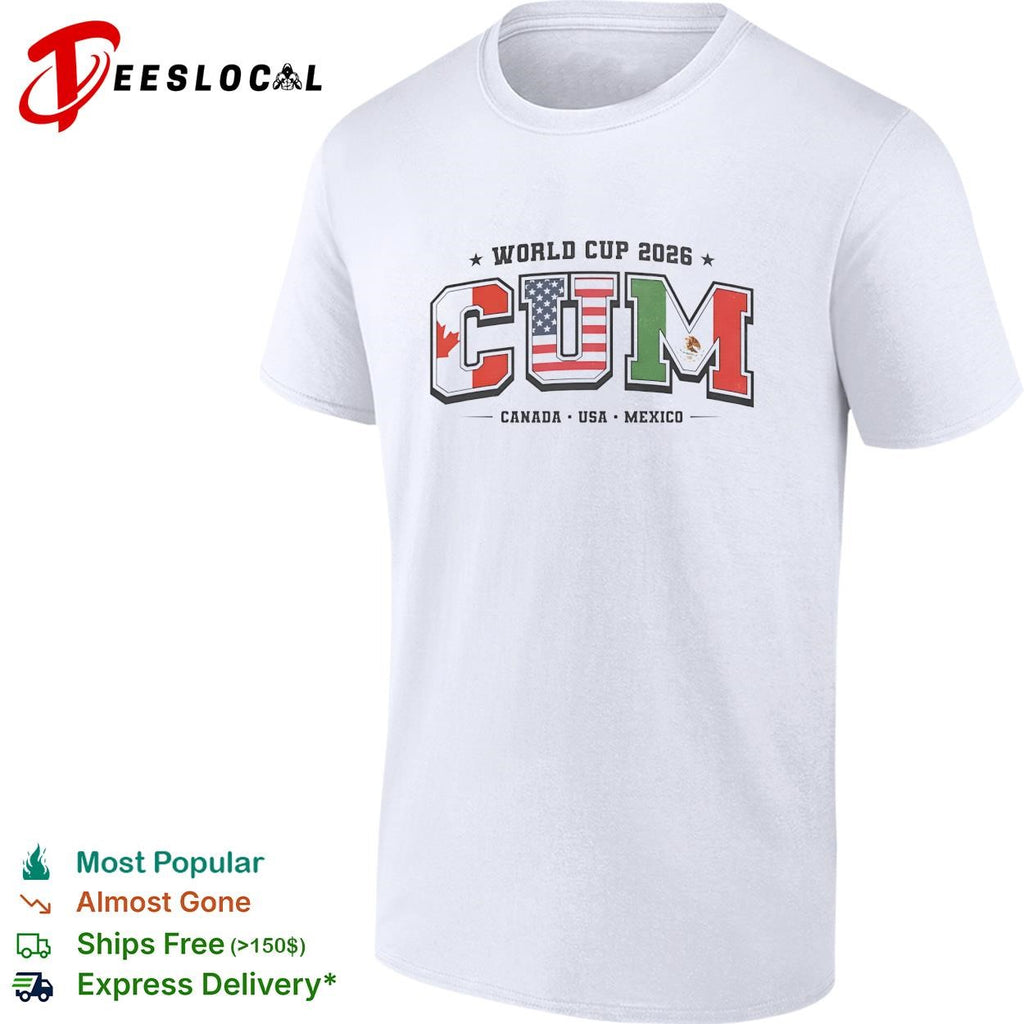World Cup 2026 host nations bold flag letters shirt