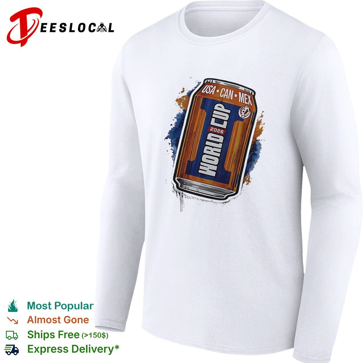 World Cup beer can Usa Can Mex 2026 shirt