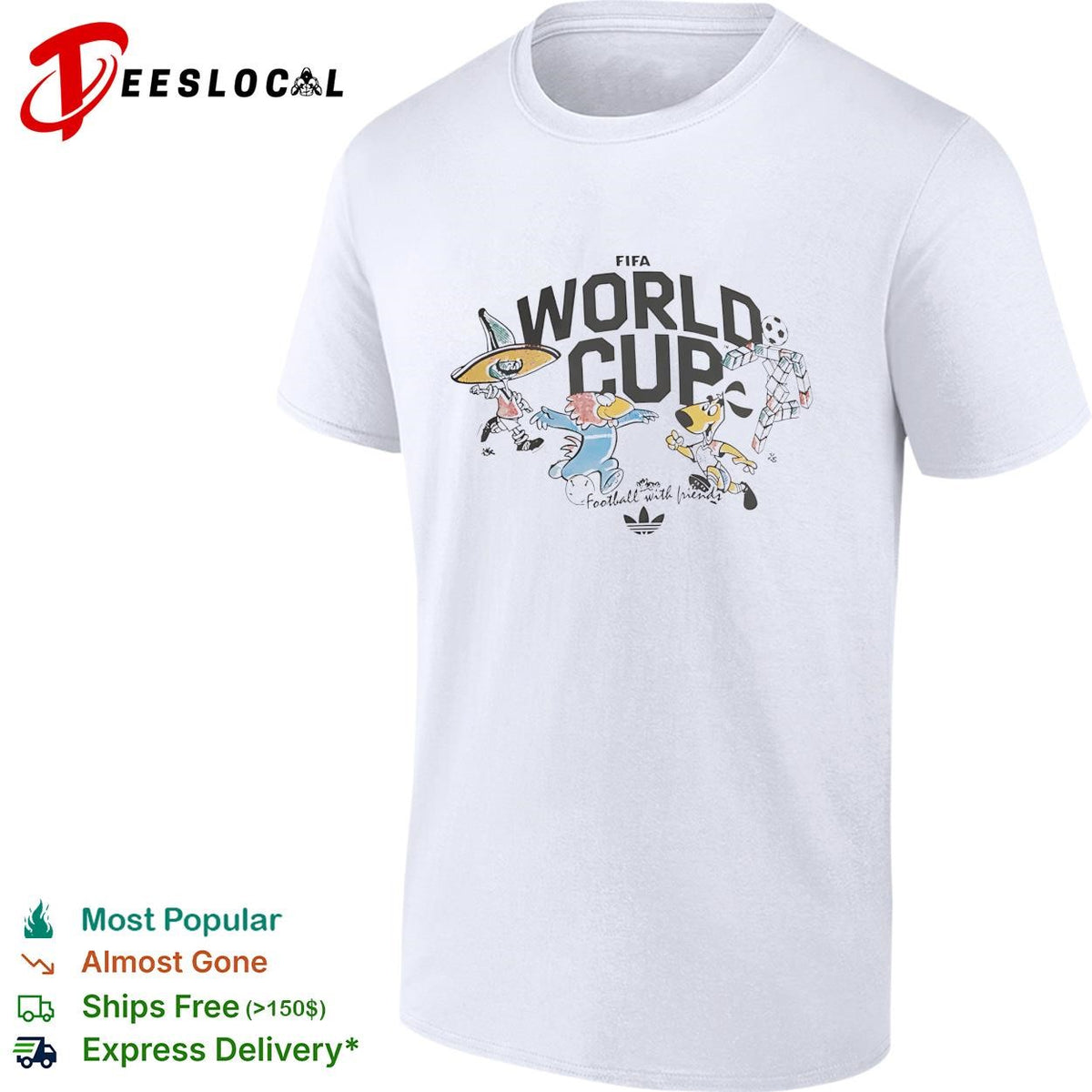 World Cup football with friends cartoon characters poster shirt
