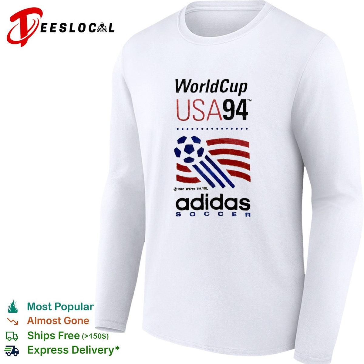 WorldCup USA94 1991 WC 94 TM ISL soccer tournament logo shirt
