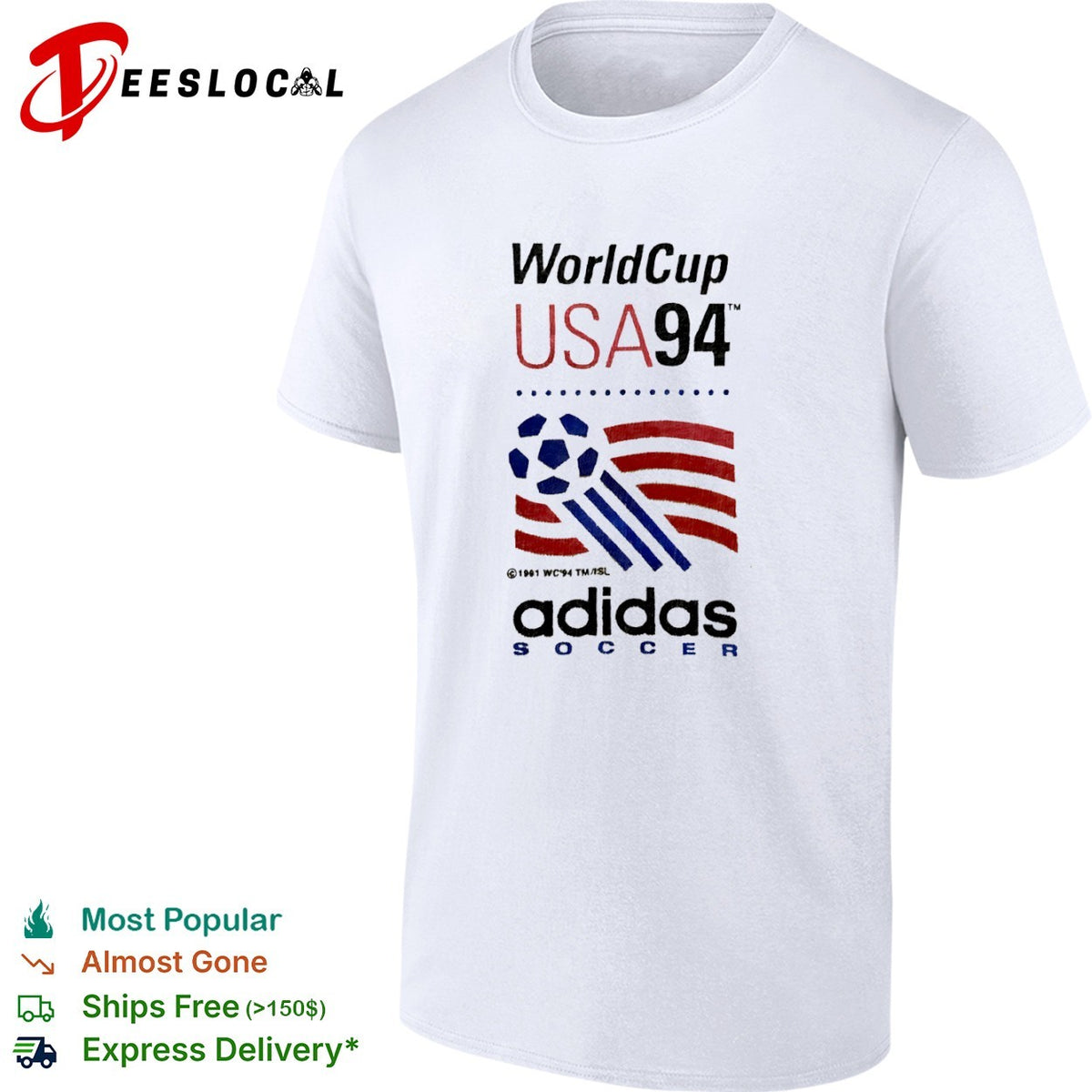 WorldCup USA94 1991 WC 94 TM ISL soccer tournament logo shirt
