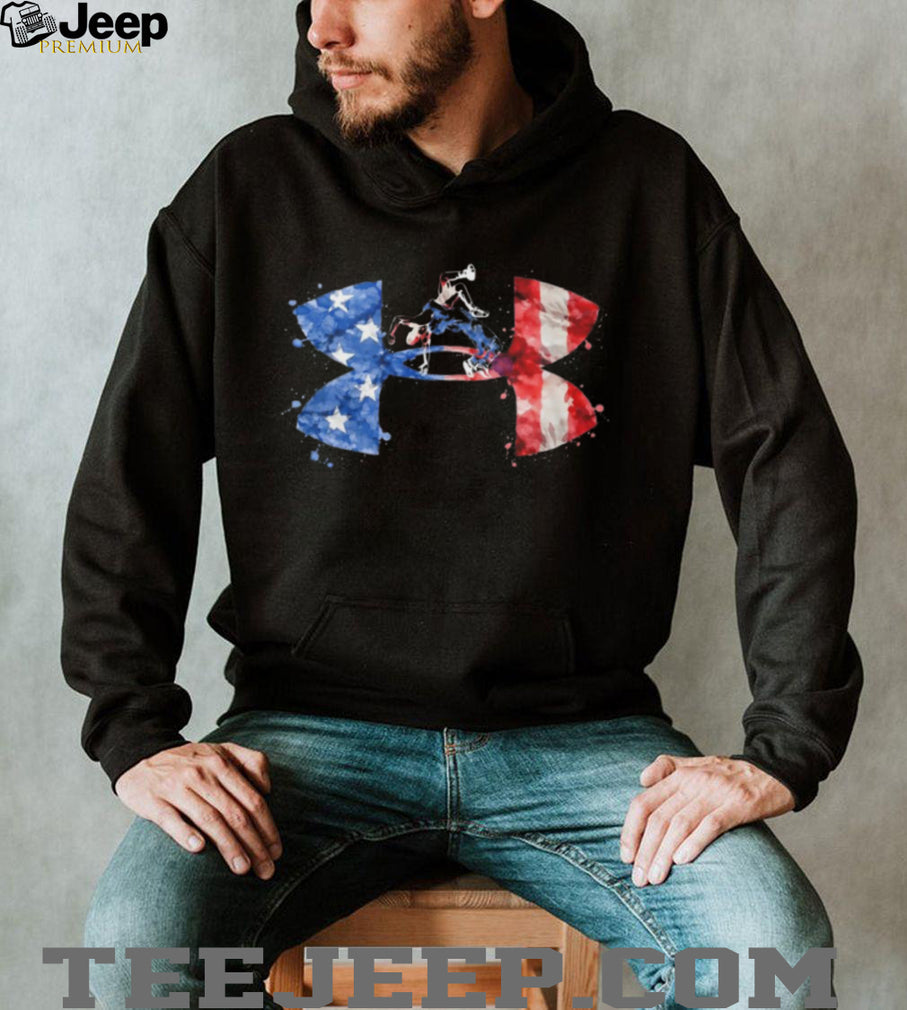Wrestling USA Flag Watercolor Graphic T Shirt