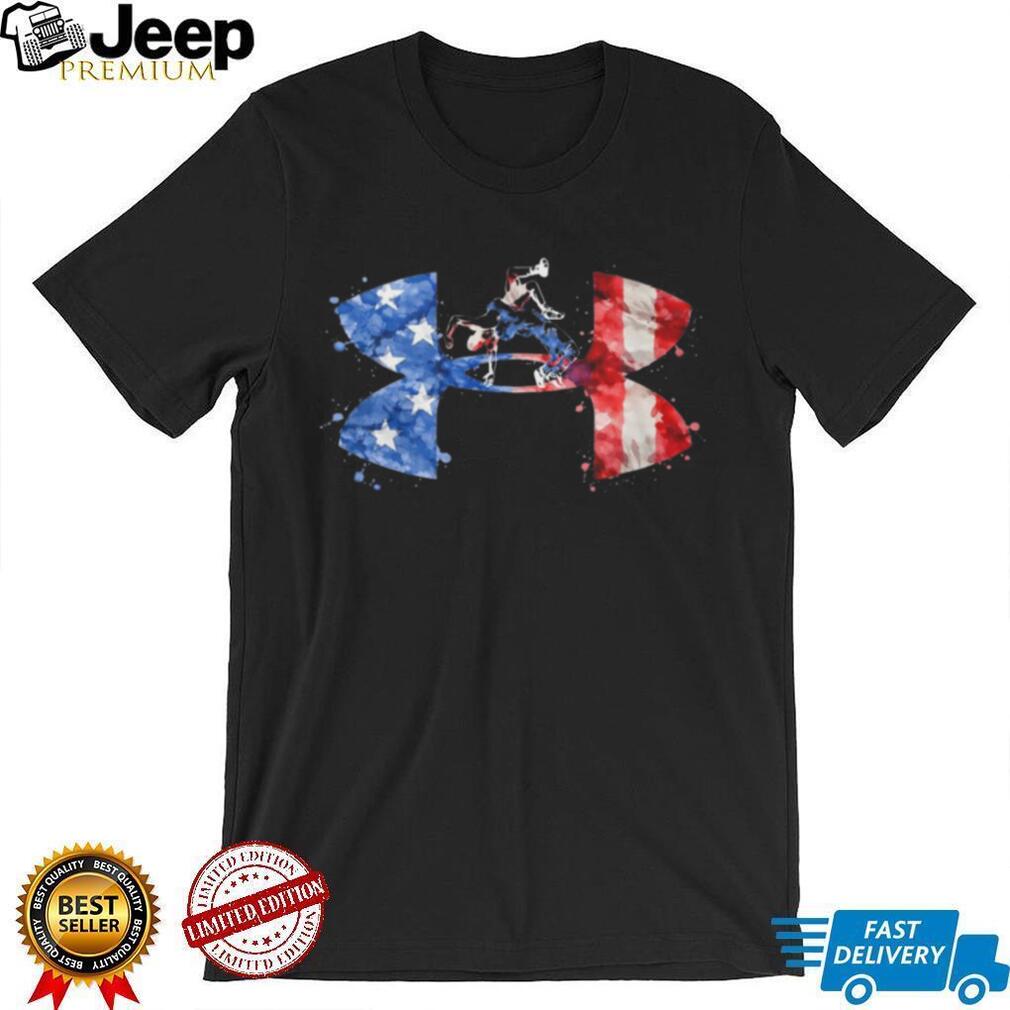 Wrestling USA Flag Watercolor Graphic T Shirt