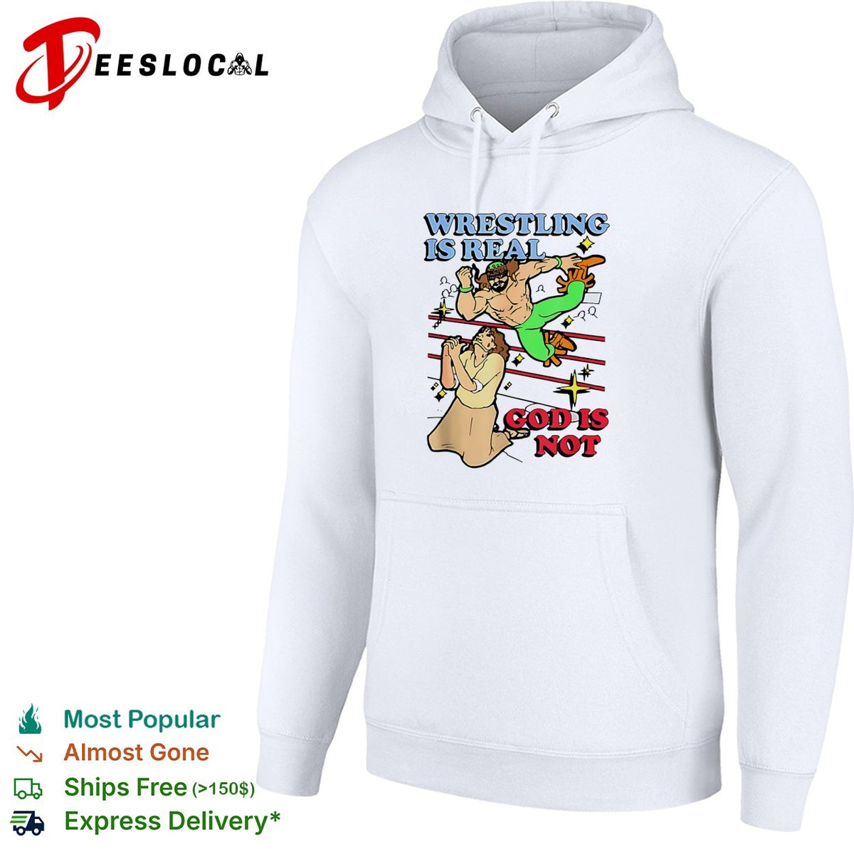 Wrestling is real God is not wrestler and praying man humor shirt