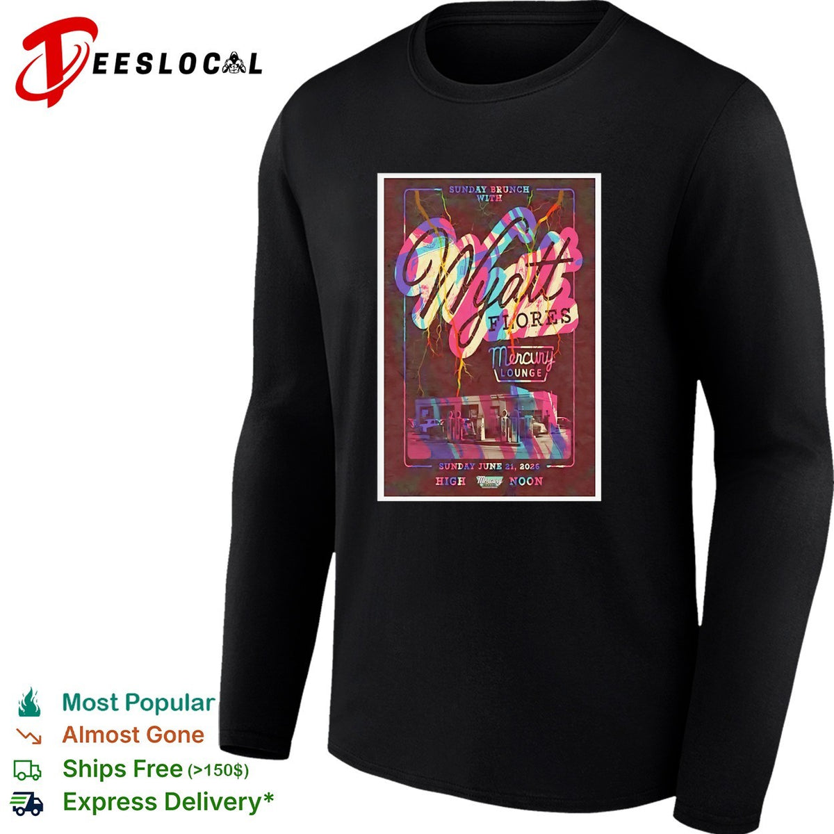 Wyatt Flores Sunday Brunch with Mercury Lounge June 21 2026 High Noon concert shirt
