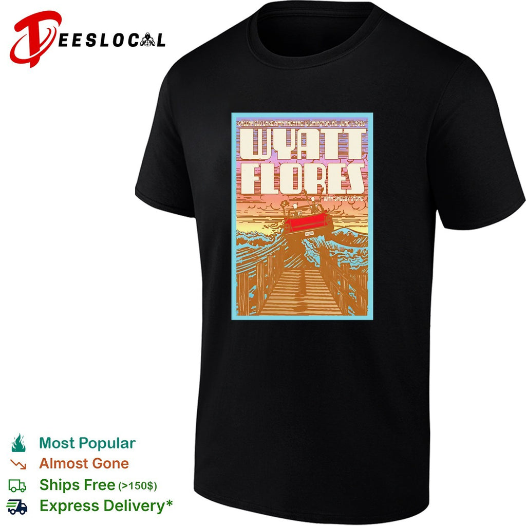 Wyatt Flores scenic bridge river concert poster art shirt