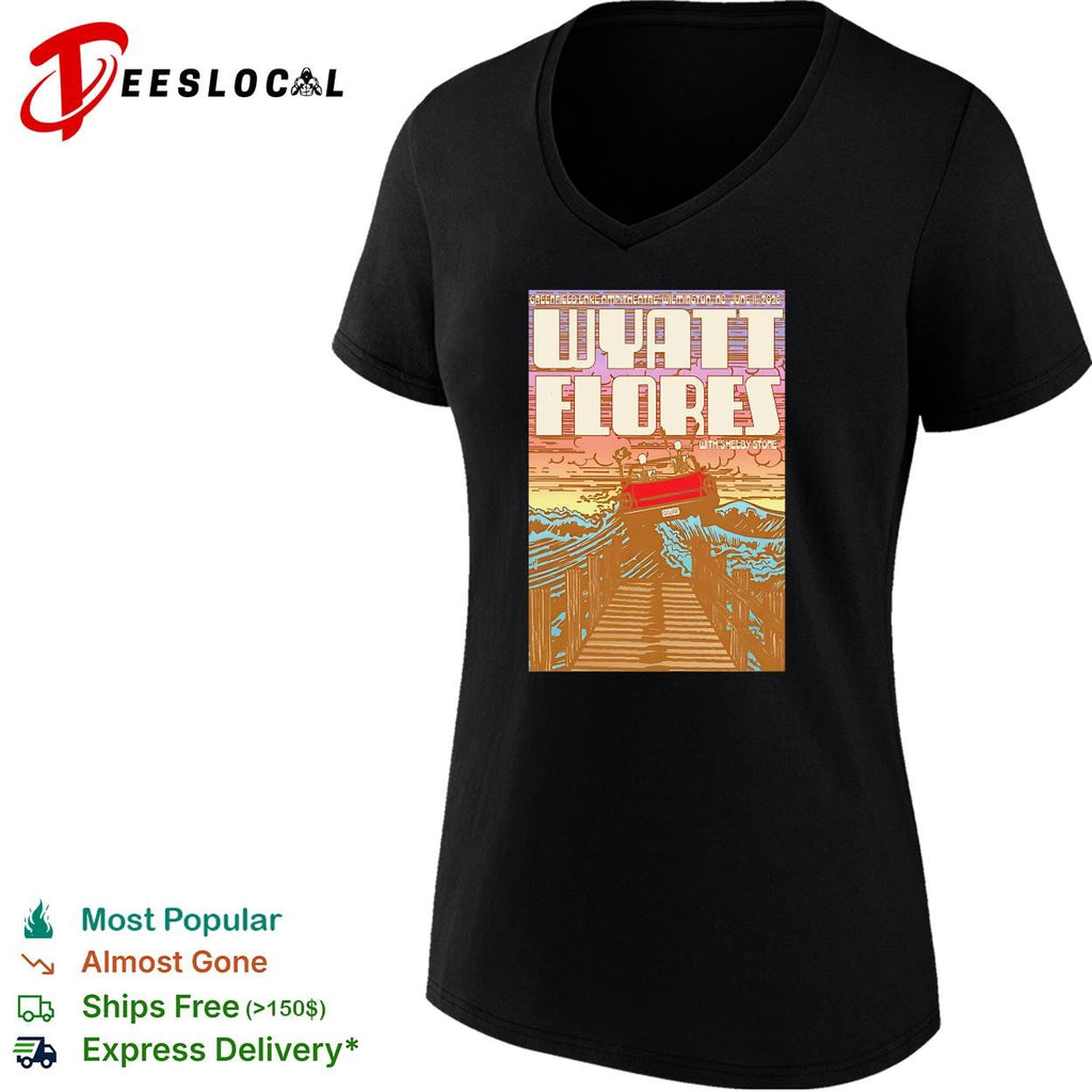Wyatt Flores stormy sea boat dock concert poster art shirt