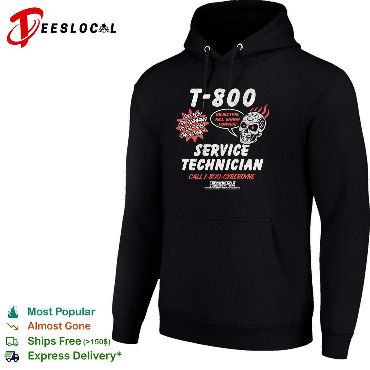 T-800 service technician Terminator 2 Judgment Day skull flames shirt