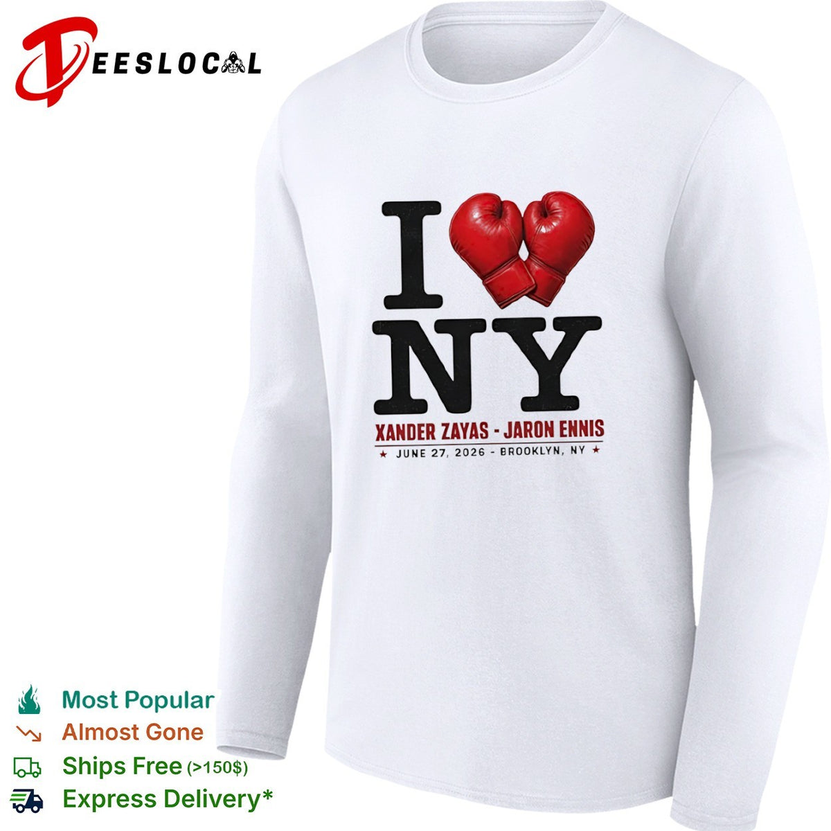 Xander Zayas Jaron Ennis I Love NY June 27 2026 Brooklyn NY boxing event shirt